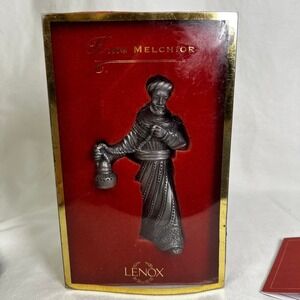 Lenox Kirk Stieff Collection Pewter King Melchior and manger